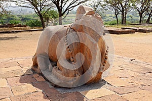 Nandi, Pattadakal Temples, near Badami, Bagalot, Karnataka, India. photo